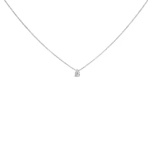 14K White Gold Pear Shape Lab Grown Diamond Solitaire Pendant Necklace (F-G Color, VS2-SI1 Clarity)