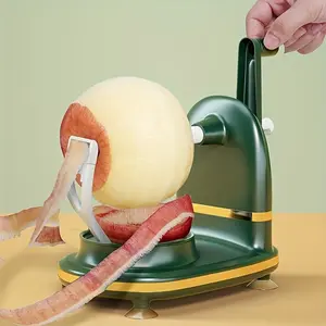 1 Hand-Cranked Automatic Rotating Apple Peeler - Durable Plastic Ergonomic Design with Adjustable Clamp for High-Efficiency Fruit and Vegetable Peeling, Compact and Portable for Home and Commercial Use, Retro Style Kitchen Tool, Sturdy and Durable tiktoks