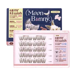 MR.WISH Style Series 30 Clusters Matte Black Brown Wispy Faux Mink Lashes - Glue-Free & Stemless Individual Lashes for Natural Look