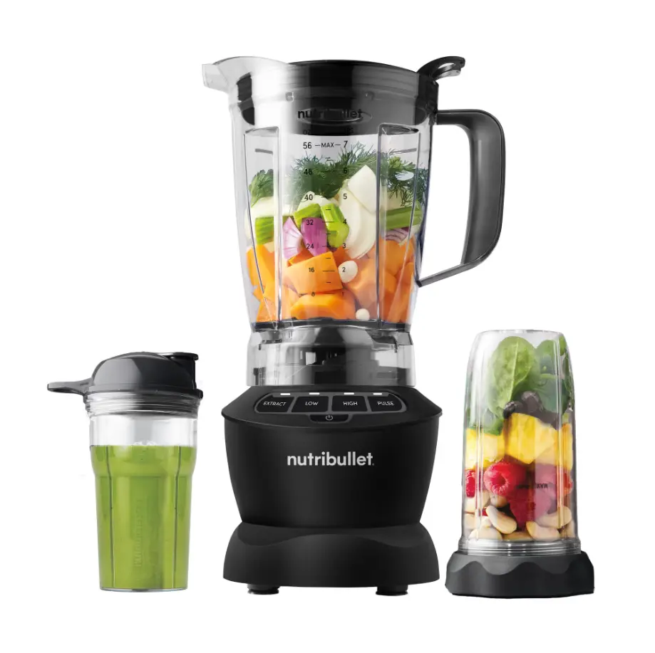 nutribullet Blender Combo with Serve Cups, NBF10500AK Matte Black, 1000W