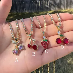 Cherry gold plated necklace Cherry gold plated necklace