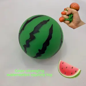 Creative color-changing watermelon squishy toy, realistic fruit squishy toy, stress-relief gadget, small toy Glutinous Rice Cake Vibrant Tool Cat Ear Plushie Mystery Box
