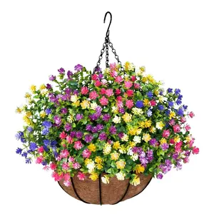 Eco-Friendly Hanging Plant Basket for Outdoor Gardens, Durable & Versatile Design for Spring Decor, Perfect for Festive Settings, Artificial Hanging Baskets