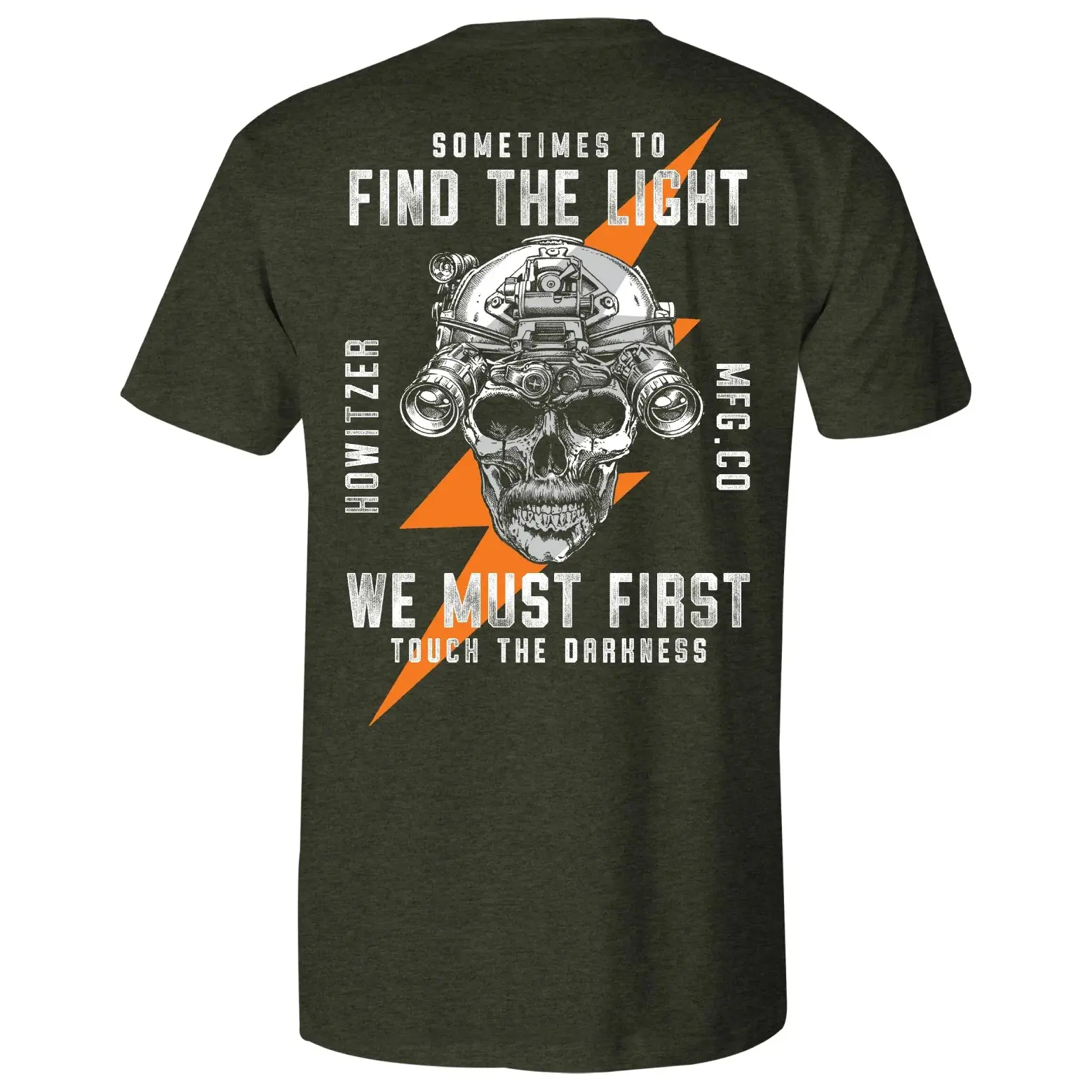 Howitzer Men's Darkness Original Patriotic Graphic Jersey T-Shirt, Casual Premium Fit Cotton-Polyester Blend in Pine Heather, Supports Veterans, Tshirt, Fourth Of July, Stars And Stripes, Affordable Fashion