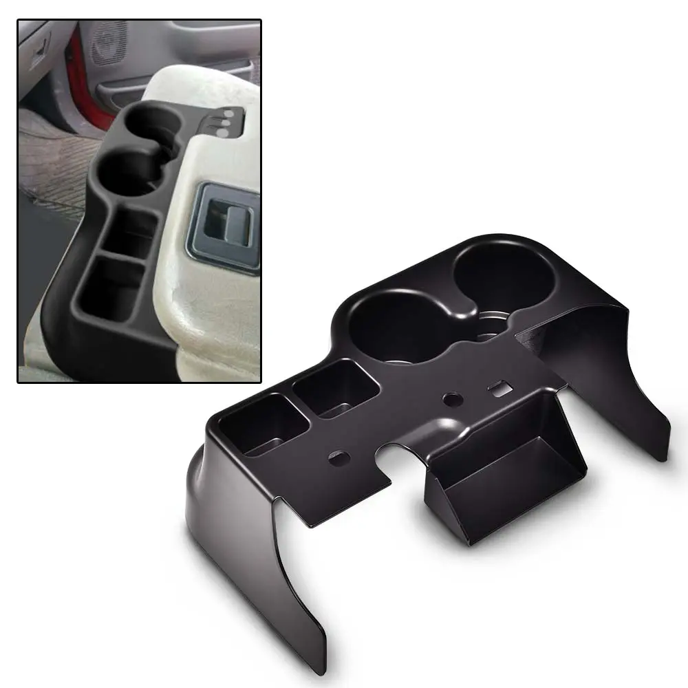 CROSSDESIGN Plastic Car Console Organizer with Car Cup Holders & Snap-Fit Mount Pad, Truck Accessories for 1999-2001 Ford F-250, F-350, F-450, F-550 Super Duty, Aligns with Factory Mounting Holes, Easy to Maintain & Clean, F-250-F-550
