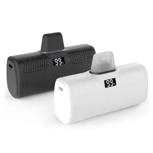 Small Portable Charger 5000mAh, Ultra-Compact 22W PD Fast Charging Power Bank Mini Battery Pack Compatible with iPhone 14/14 Pro Max/13/13 Pro Max/12/12 Pro Max/11/XR/X/8/7/6 Black+White