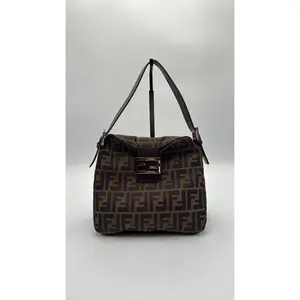 Pre-owned Leather Luxury Bags & Accessories Fendi Zucca Mamma baguette, Shoulder Bag Date Code: 23212626098