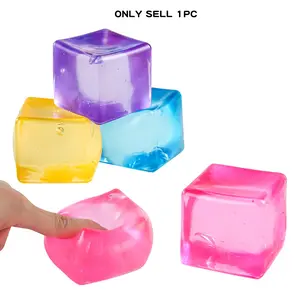 Pressure Soft Ball, Unisex Sensory Toy, Stress Relief Toy, Ice Cube Shape Soft Gel Toy, Fun Design, Colorful Soft Gel, Soft Material, Elastic Texture, Stress Relieving Accessory