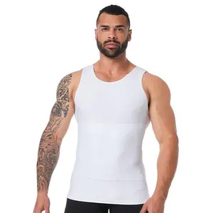 YOWODA Men's Shapewear Vest, Seamless Nylon Double-Layer Compression Body Shaper for Tummy Control, Breathable Slim Fit Undershirt, Menswear