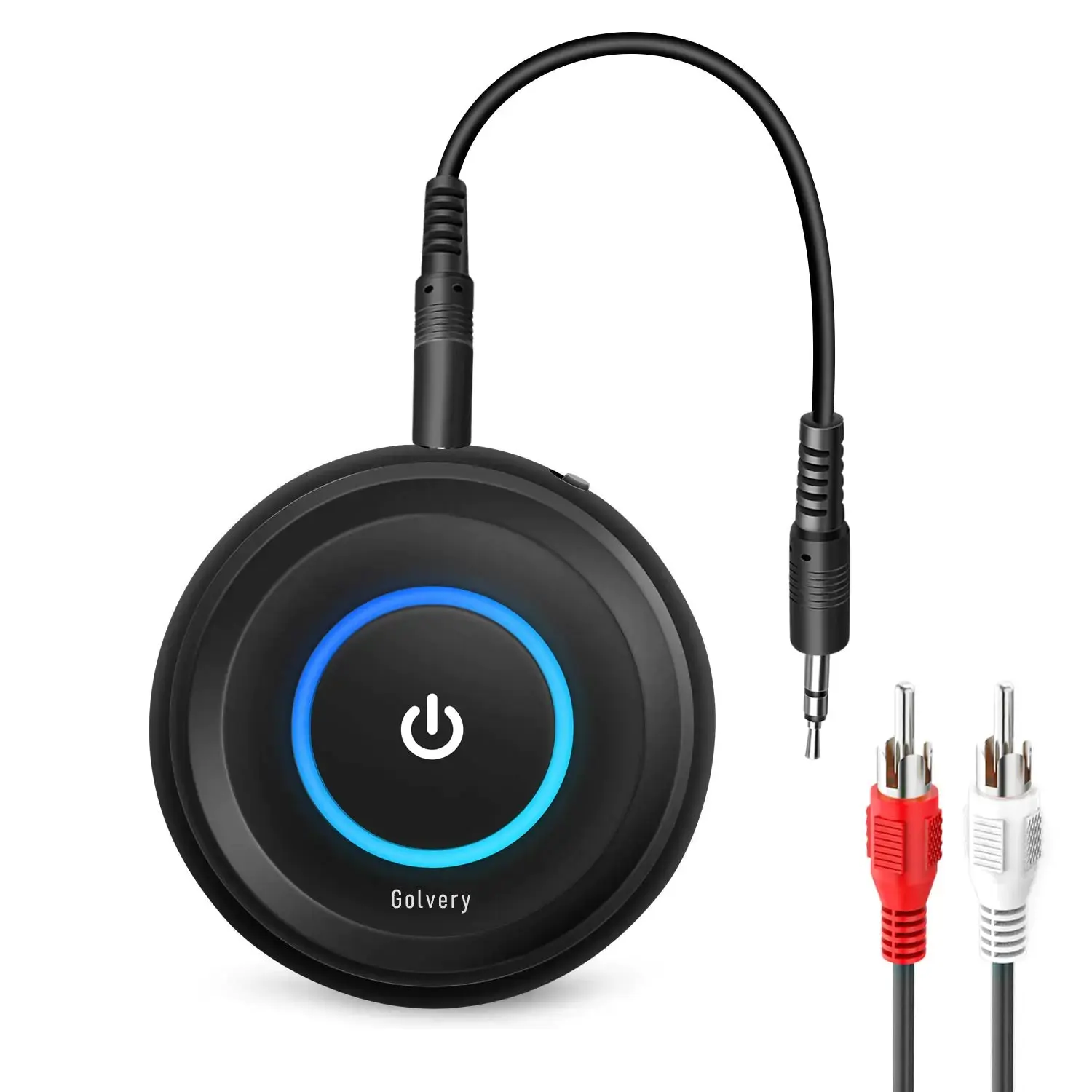 Golvery Bluetooth 5.3 Transmitter and Receiver 2 in 1 Wireless Bluetooth AUX Adapter for TV/PC/CD/MP3/PS4/Home Theater/Speaker w/ 3.5mm AUX and RCA Jack Low Latency Audio 2 Devices Pairing