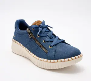 Skechers Wilshire Blvd Canvas Fixed Lace Sneakers - Zip Stride