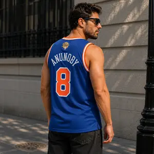 "Anunoby 8 Finals Edition" New York Style Mesh Jersey Tank Top, Vintage Inspired Streetwear Sports Apparel