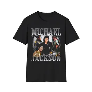 Michael Jackson Legendary King of Pop Shirt Retro Music Icon Collage Graphic Tee Vintage MJ Fan Shirt Music Lover Gift Michael J Collage