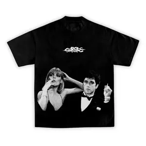Tony and Elvira Scarface T-Shirt, 90s Vintage Bootleg Graphic Tee, Classic Movie Aesthetic Shirt, Al Pacino Fan Gift