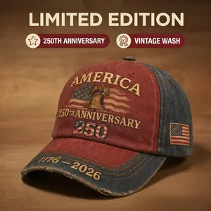 US 250th Anniversary Embroidered Baseball Cap, UPF 50+ Sun Protection Commemorative Hat Mother's Day gifts Party