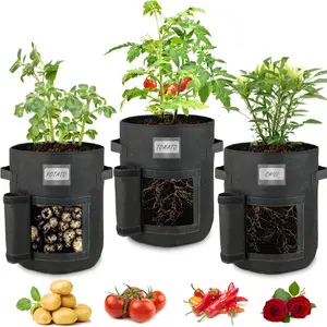 Potato Grow Bag, Vegetable Planting Bag, Breathable Mesh Grow Bag with Reinforced Handle, Summer Essentials, Garden Pots & Planters, Gardening Supplies, Garden Accessories, Flower Pots, Garden Tools