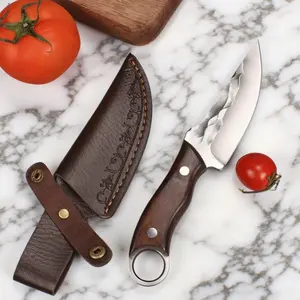 Viking - style Japanese Chef's Kitchen Meat Cleaver / Butcher Boning Knife (with Sheath) Kitchen meat cleaver / butcher knife,boning knife,hand-forged meat cutting knife,multi-functional and portable,suitable for home kitchens, Utensils Kitchenware Steel