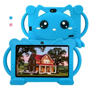 7-inch children's Android learning machine, Learning Entertainment Tablet, dual cameras, supports internet access, multiple learning applications, parental control, portable anti fall, supports microSD card, no adapter, Toddler Tablet