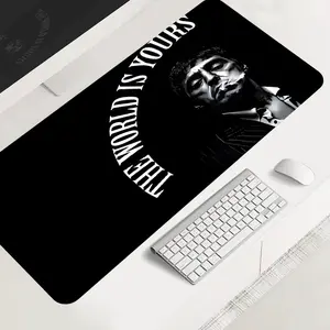 Black and white large-sized gaming mouse pad, cinematic aesthetic desktop protection pad, Desktop Accessory, anti-slip rubber lock edge high-definition printing, suitable for computers, laptops, offices, homes, schools, as a gift for family and friends