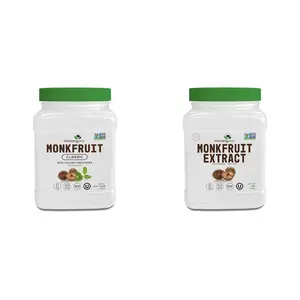 Morning Pep Monk Fruit Classic | White Sugar Substitute 2.5 lb and Morning Pep 100% Pure Monk Fruit extract sweetener, No Erythritol, 5 oz