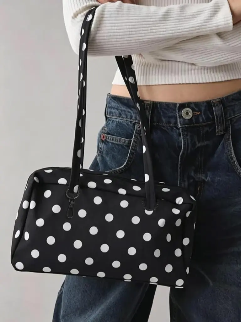 Women’s nylon bowling bag, large-capacity tote with top handle, fashionable women’s underarm bag, casual office handbag, everyday multifunctional shoulder bag, large commuter work bag, lightweight everyday carry bag, suitable for school, work, travel, and