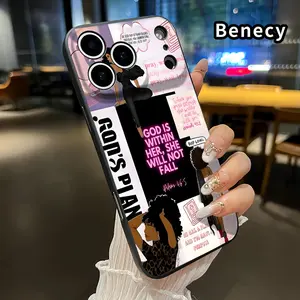 Faith in God Pattern Straight Edge Phone Case for iPhone 17 15 16 14 Pro Max 13 12 11 XR XS Plus Air E Shockproof Full Camera Protection Durable Slim Liquid Silicone Cover Smartphone Casing