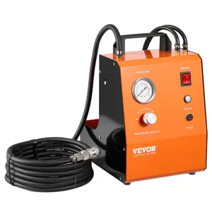 VEVOR Electric Brake Bleeder Kit, Professional 110V Brake Master Cylinder Bleeder Kit with Pressure Gauge & Built-In Air Pump, Versatile Brake Bleeder Adapter Set for Both DC & AC Power