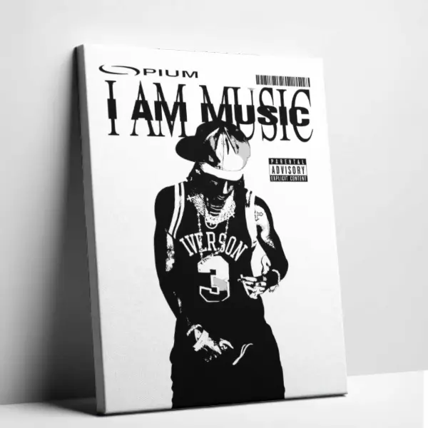 "I Am Music" Album Cover Graphic Poster - Decorative Trap Music Aesthetic Canvas Print, Street Style Wall Art, Man Cave Decor, All Seasons Home Decor, Hip-Hop Fan Gift