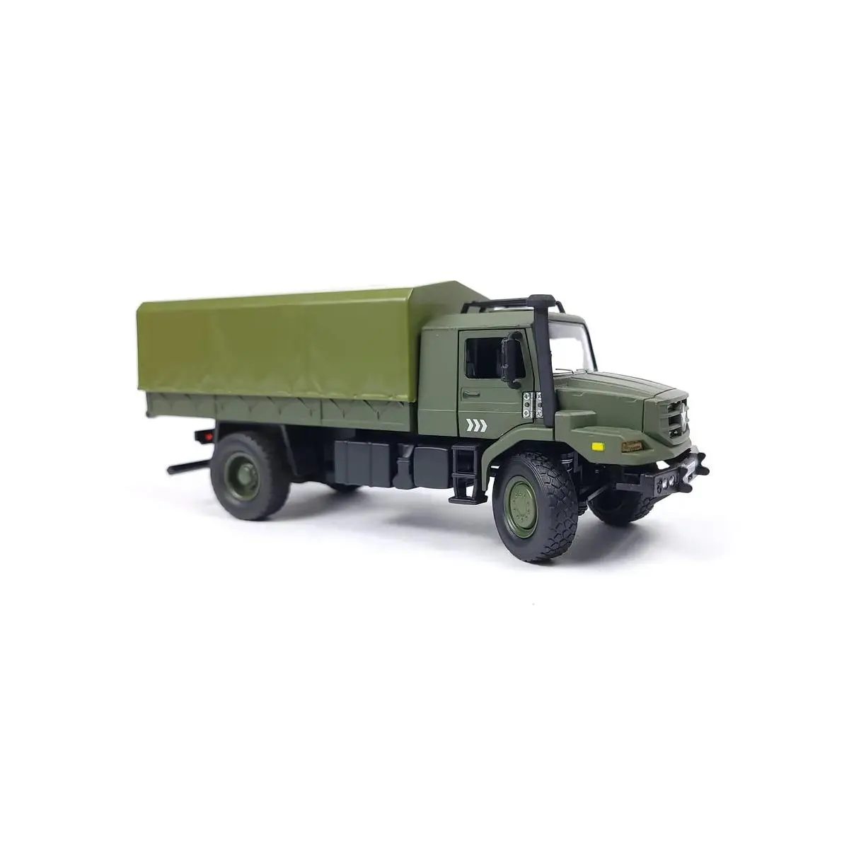 1/36 Scale Military Unimog U1300 Diecast Metal Model Military Truck - 9.45x3.74x2.75 In, Metal Body, Rotating Wheels, Adjustable Parts, Industrial Bake-On Paint, Interactive Features, Realistic Dynamics, Collectible Display, Die Cast Vehicles
