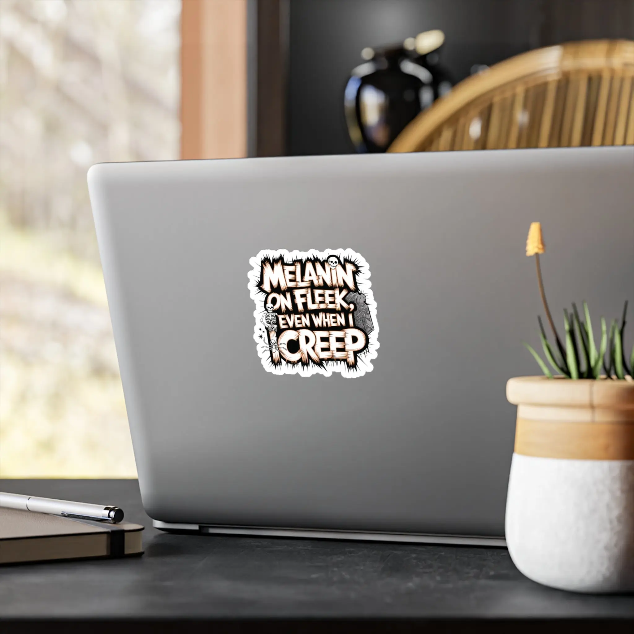 Melanin on fleek stickers | Halloween season | gifts for black girls | melanin sticker Kiss-Cut Vinyl Decals Decor Decorative