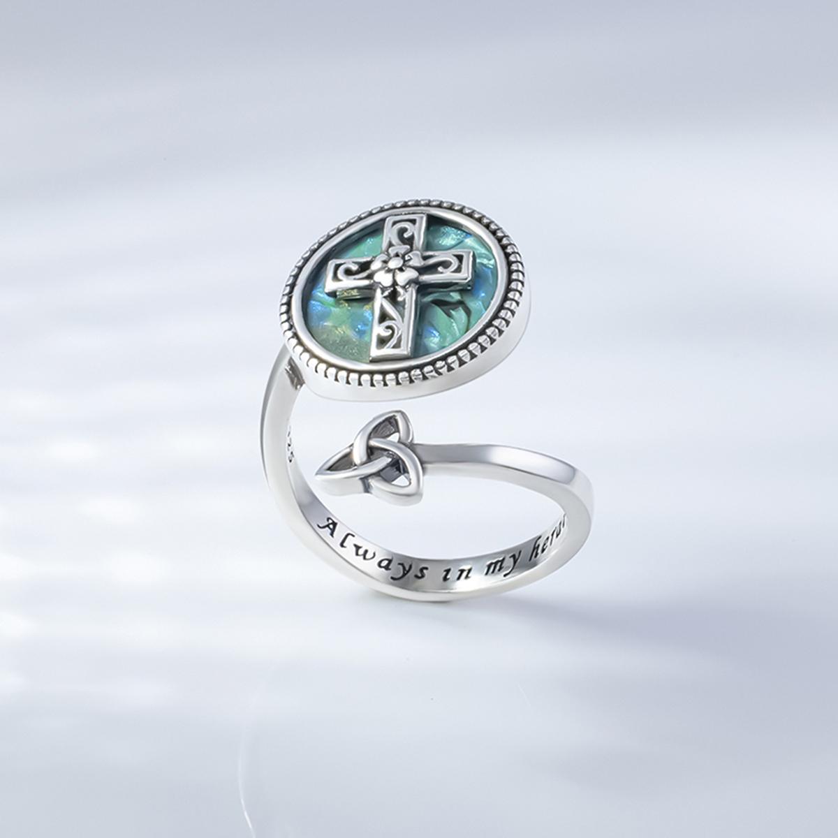 Irish-Inspired Rainbow Abalone Ring | S925 Silver, Adjustable