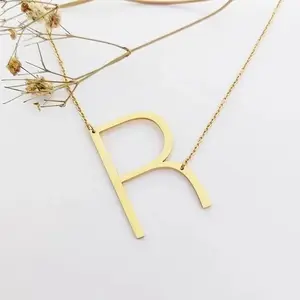 Golden Initial Necklace Charm