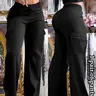 【Black Friday】Women's Basic Solid-Color Elastic Fabric Cargo Pants with Flap Pocket, Casual Street Comfy Trousers for Everyday Wear, Ladies Casual Style Bottoms for Spring & Fall, Womenswear