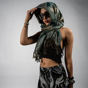 Metallic Drip Rave Pashmina Scarf