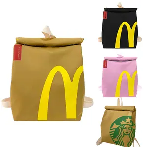 2025 Cute Charming McDonald's Backpack for Women and Men Classic Unisex Vintage Daypack Canvas Personalized Rucksack Bookbag Shoulder bag for School Student College Adults