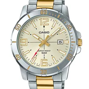 MTP-VD01SG-9 Brand New Casio gold and silver tone stainless steel large size men' s watch