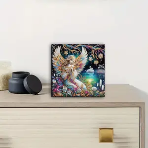 Angel Pattern DIY Diamond Arts Colorful Painting Kit, 5D Diamond Arts Colorful Painting for Home Bedroom Wall Decor & Home Decor & Office Decor