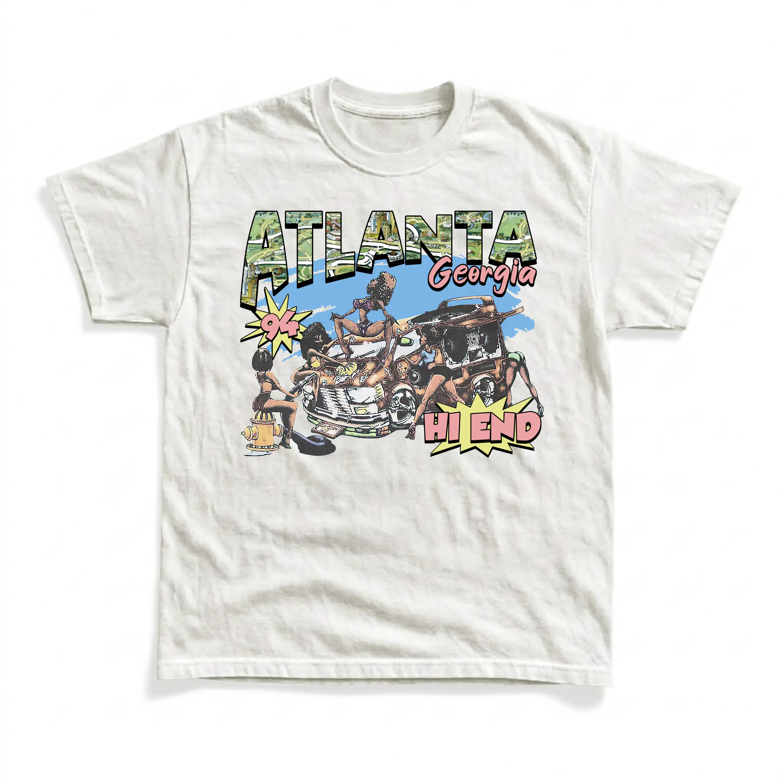 Gildan Men's and Women's T-Shirt, Vintage Atlanta Georgia Graphic Tee, Urban Street Style, Gothic Grunge Y2K Emo Scene Amity Affliction Style Clothes Menswear Womenswear Streetwear