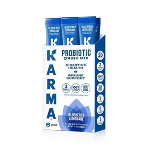 Karma Probiotic Hydration Packet - 6 Pack, Blueberry Lemonade Powder Drink Mix Stick - On-The-Go Immune