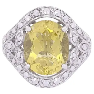 Dallas Prince Designs Chrome Marcasite & Limon Quartz Ring