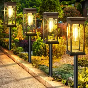 MATULSA  8-Pack Solar Pathway Lights Outdoor, Large LED Solar Light Outdoor Waterproof, Super Bright Outside Lights for Yard, Sun-Powered Landscape Lighting for Garden Walkway, Warm White