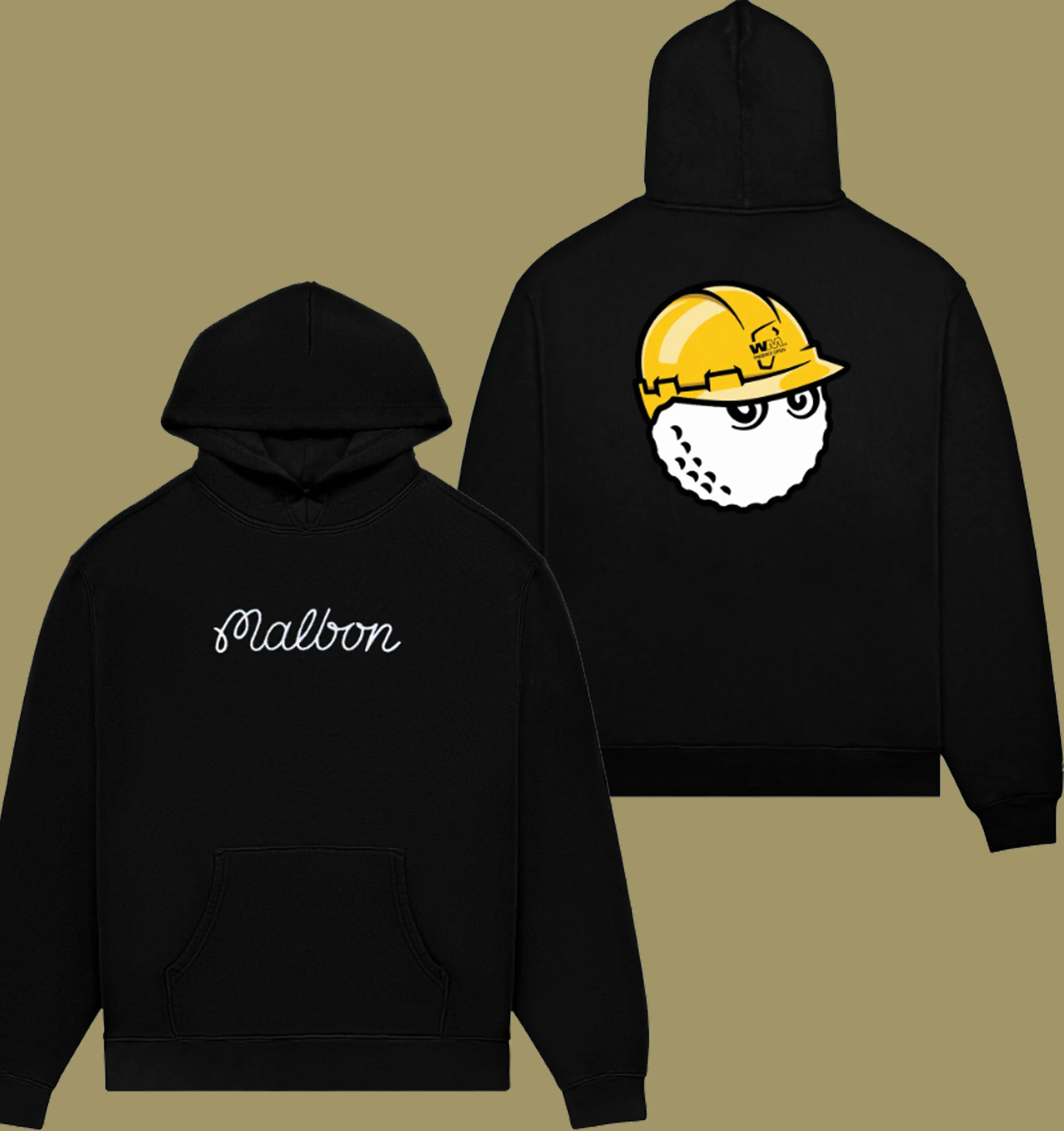 Malbon Hard Hat Golf Hoodie, Waste Management Open Sweatshirt, Funny Golf Character Pullover, Golf Lover Gift, Graphic Hoodie for Him, Retro Golf Apparel