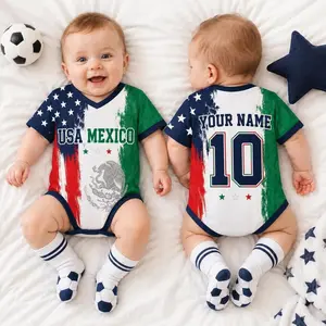 USA Mexico Baby Jersey, Custom Soccer Onesie, Personalized Dual Citizenship, World Soccer Baby Suit, Newborn Football Gift
