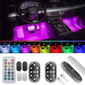 2 Pcs Wireless LED Lights with Remote – 8 Colors, 4 Modes, High-Brightness Flashing Lights for Car, Motorcycle, Truck, Bike | USB Rechargeable, Multifunctional Safety & Decorative RGB Lights