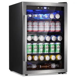 Antarctic Star Beverage Refrigerator Cooler - 120 Can Mini Fridge Glass Door for Soda Beer or Wine Small Drink Dispenser Clear Front for Home, Office  Bar, 4.4cu.ft. wine  cooler