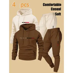 Men's Hoodie & Jogger Set: Contrast Accent, Relaxed Fit Casual Wear