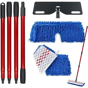 Microfiber Flat Mops for Floor Cleaning,Flat Mop with 3  Pads and Extendable 58" Long Handle for O Cedar Dual-Action Microfiber Flip Mop ,Washable Hardwood Floors Mopping to Dry and Wet Clean