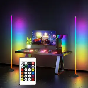 RGB Color Changing Modern Floor Lamp with Music Sync, Remote Control for DIY Settings, USB Powered LED Light for Living Room & Bedroom Decor, Adjustable Rgb Lighting