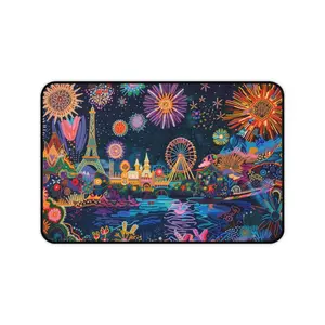 Gaming Desk Mat - Fireworks Extravaganza: Disneyland Anaheim