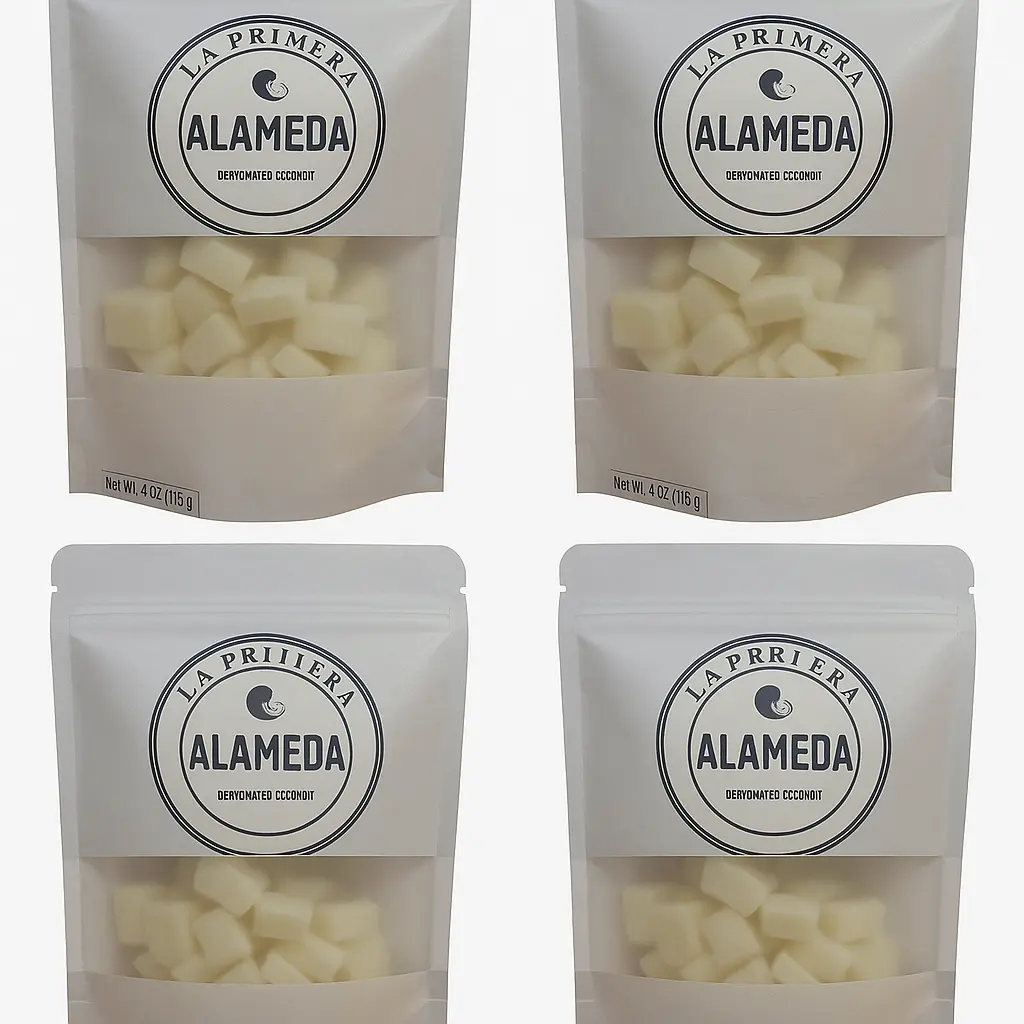 La Primera Alameda Dried Coconut 4 Bags of Snack Sweet No Sugar Added 4oz Fresh Quality Ambient Snack Dry Sugar Free